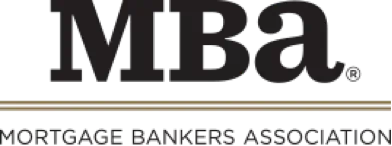 A picture of the Mortgage Bankers Association logo, an M, B, and A sitting next to each other in black.